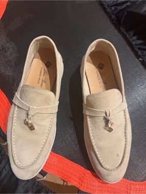 Loro Piana Beige Suede Women’s Tassel Loafers
